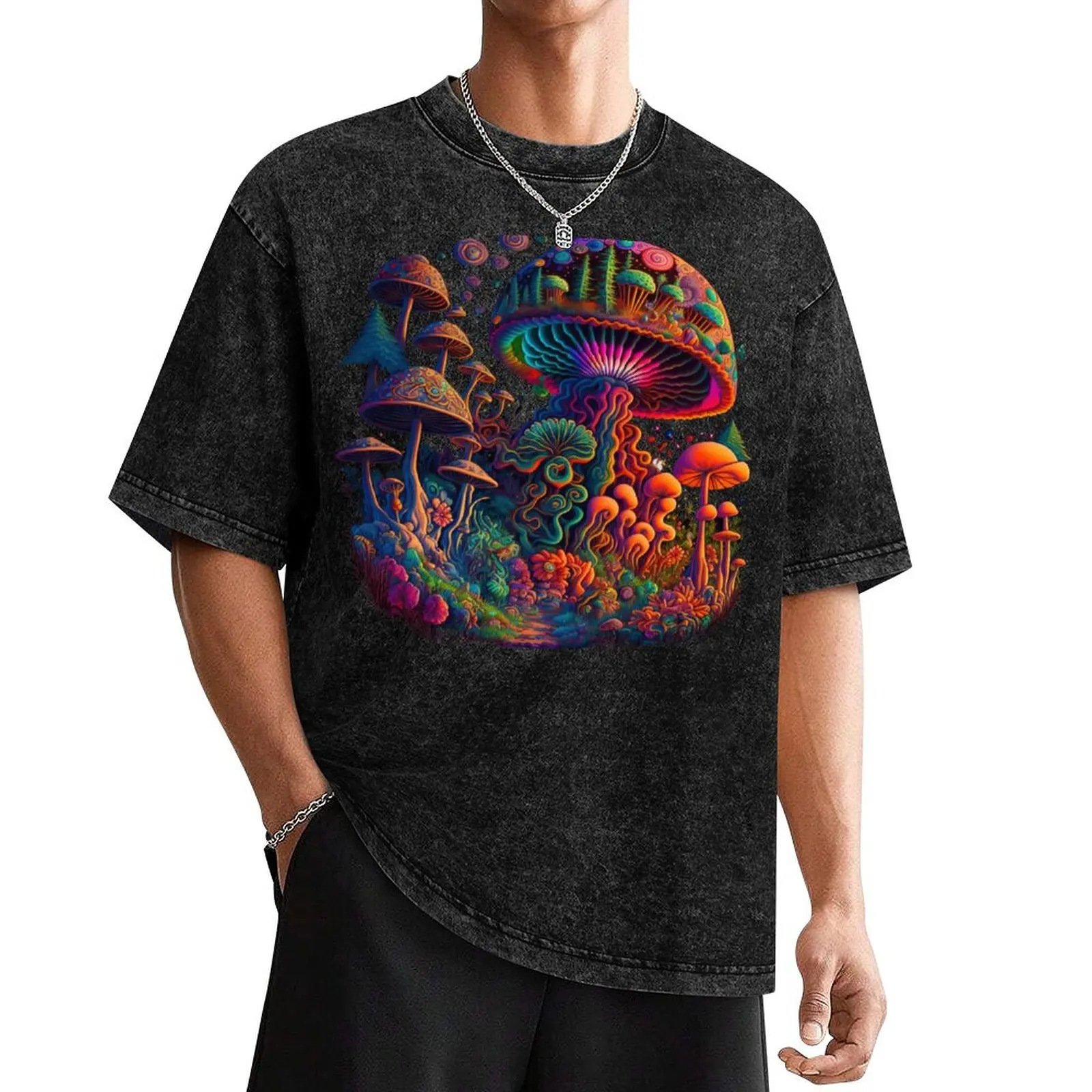 

Shroom Forest Psychedelic Art T-Shirt designer shirts graphics mens t shirts casual stylish