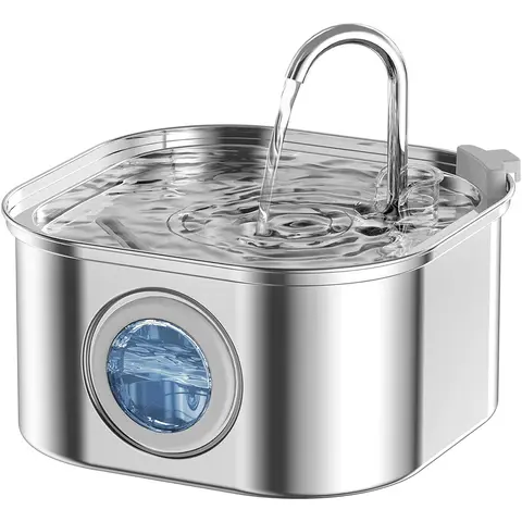108oz/3.2L 고양이 물 분수 스테인레스 스틸 애완 동물 디스펜서 USB 자동 펌프 애완 동물 마시는 디스펜서 활에 대한 자동 재순환