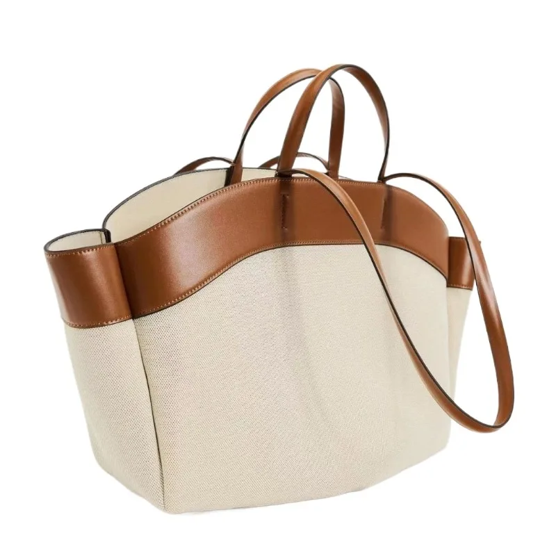 

Foreign Trade Fashion Canvas Bag New Mommy Bag, Large-capacity Commuter Single Shoulder Tote Simple Durable Convenient Popular