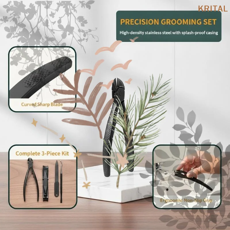 Large And Thick Hard Nail Clippers: Adult-Specific Anti-Splash Widened Blade Design Trim Gray Nails