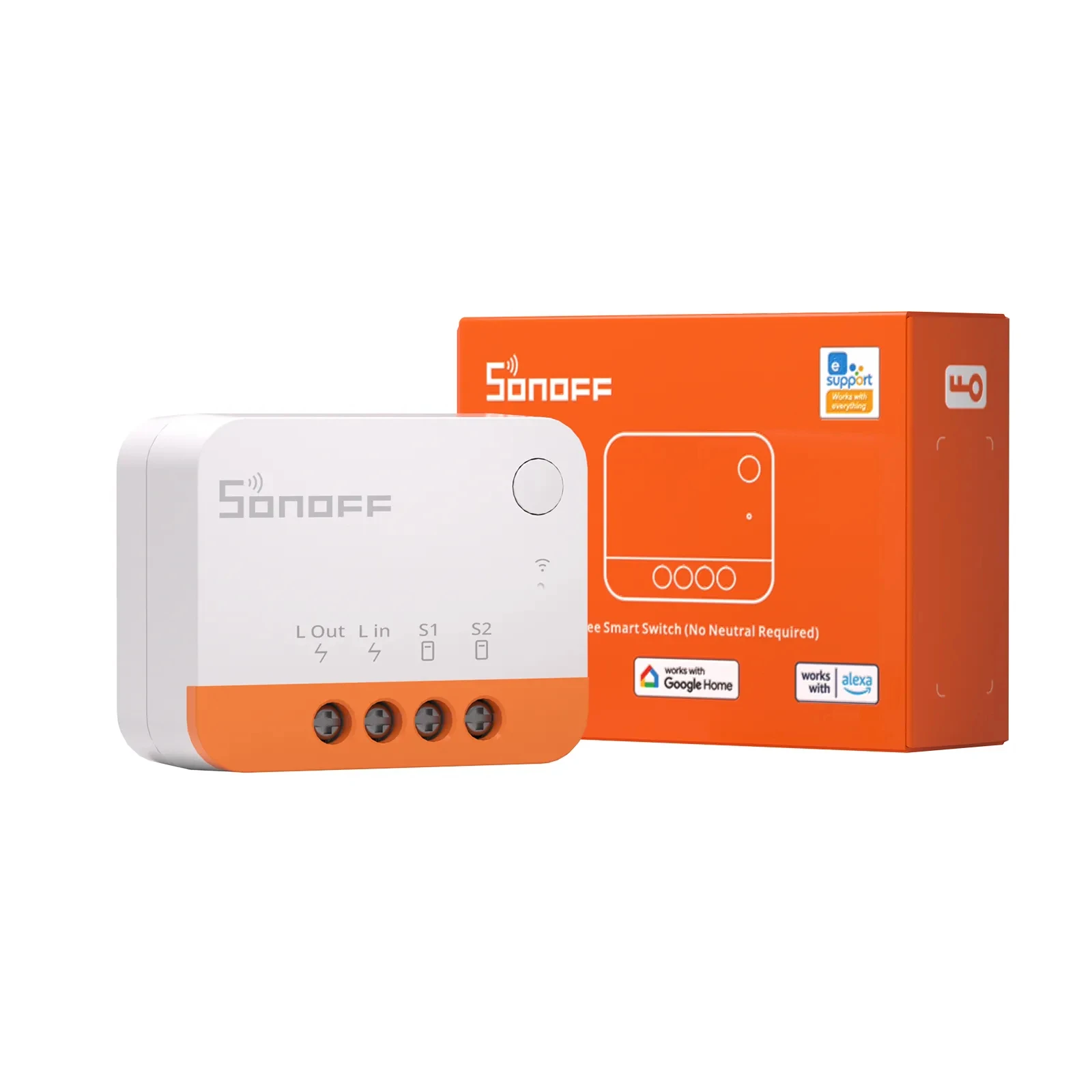 

SONOFF ZBMINIL2 No Neutral Wire Required Smart Home Zigbee MINI 2 Way Switch Wireless eWeLink APP/Voice Control Switch Module