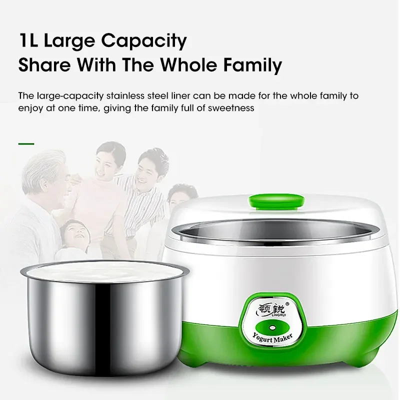 Electric Yogurt Machine Fully Automatic Yogurt Making Machine Multifunctional Cook Machine Stainless Steel Container Yogurt DIY