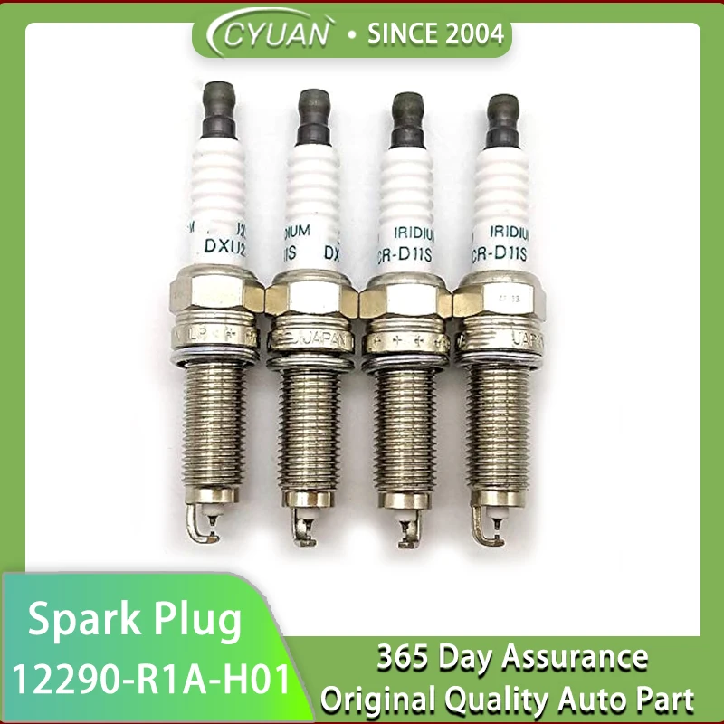 CYUAN OEM 12290-R1A-H01 SILZKR7C11S Bujía de iridio para Honda CR-V XR-V VEZEL Accord Crider Civic Jade SPIRIOR 1.8L 2.0L