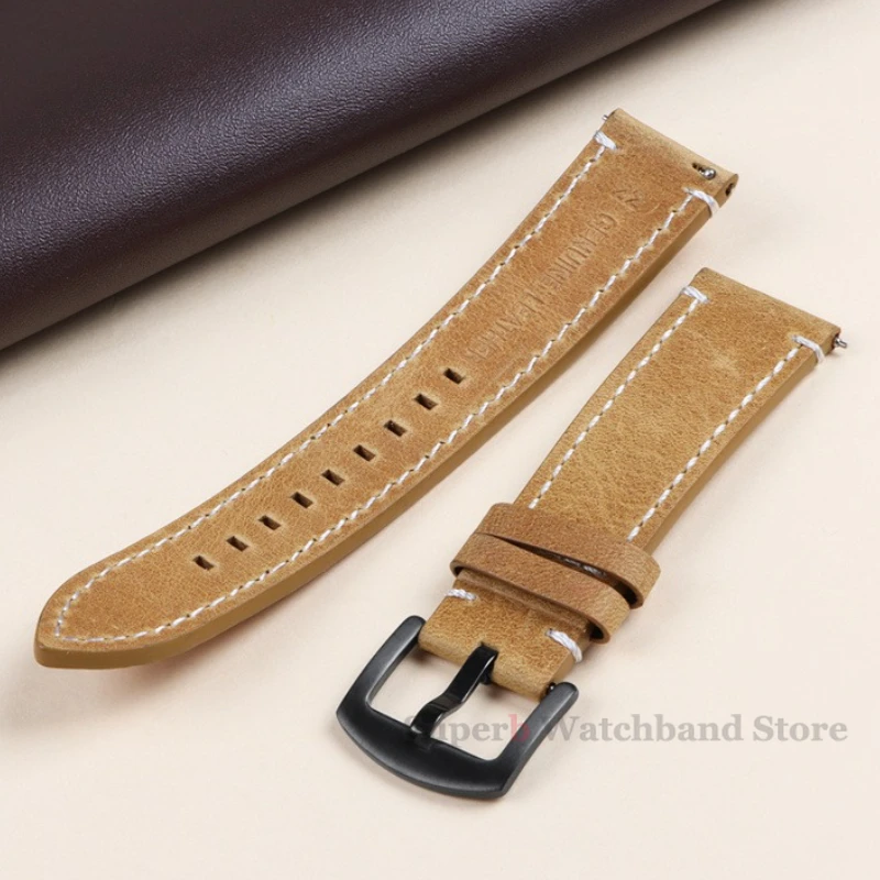 18 مللي متر 19 مللي متر 20 مللي متر 21 مللي متر 22 مللي متر 24 مللي متر حزام ساعة جلدي عتيق لهواوي GT2 3 42 مللي متر 46 مللي متر حزام بني أصفر لهاتف سامسونج جالاكسي