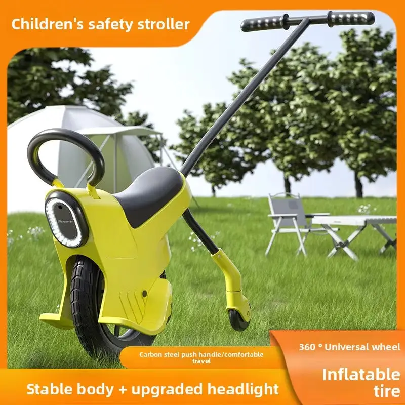 Parent-Child Unicycle with Auxiliary Wheel Baby Walker - Outdoor Play Camping Trolley Light Travel Children's Rolling Cart