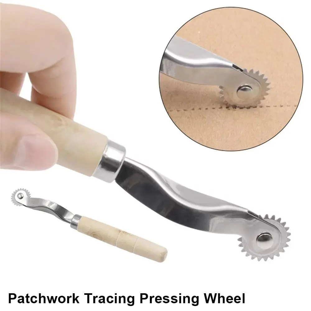 1/2/3Pcs Wooden Handle Line Wheel Roller Leather Cloth Point Line Tailor Stitching Marker Serrate Edge Modeling DIY