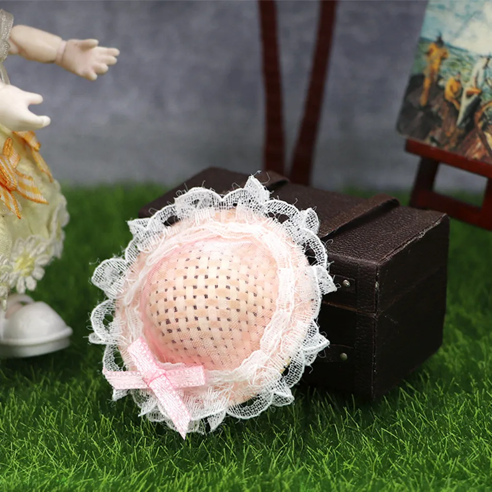 

Миниатюрная соломенная шляпка для декора детской комнаты, аксессуар для микроландшафта своими руками, крошечная шляпка для украшения миниатюрного домика, подарок