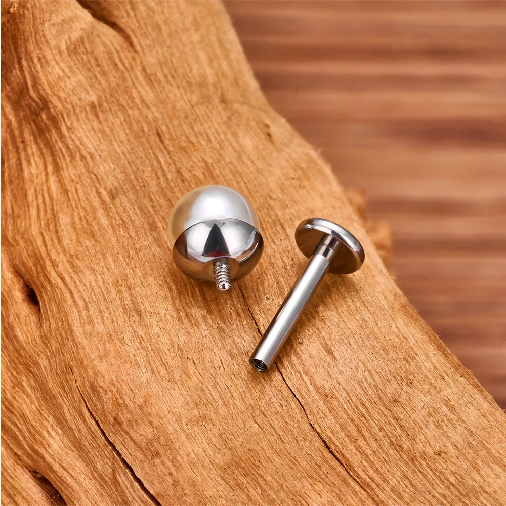ASTM G23 Titanium Pearl Ear Screw Classic Women\'s Ear Cartilage Screw Internal Thread Perforated Jewelry Nose Screw