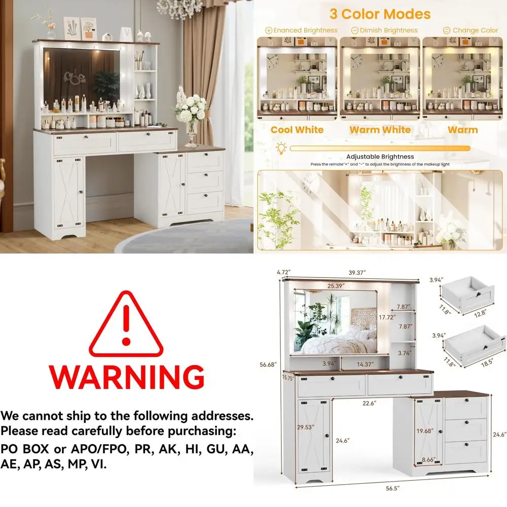 

Modern LED-Lit Nightstand with Charging Station and 2 Drawers for Bedroom, Sleek Black Bedside Table with Storage