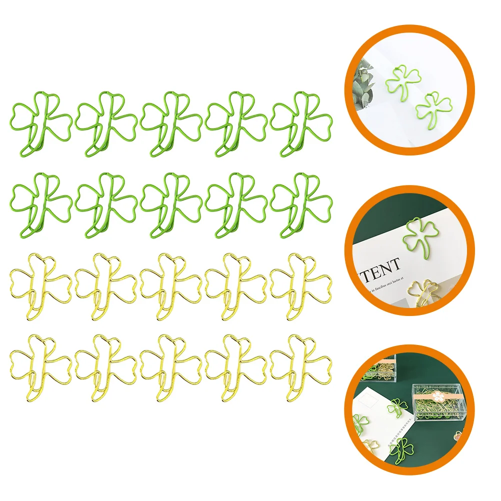 20 Pcs Lucky Paper Clip Student Stationery Bookmark Holder Mini Clips Jumbo Unique