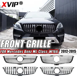 XVIP Chrome Silver Diamonds Style Front Racing Grilles Front Racing Grille For Mercedes Benz ML-Class W166 2012-2015 ML350 ML550