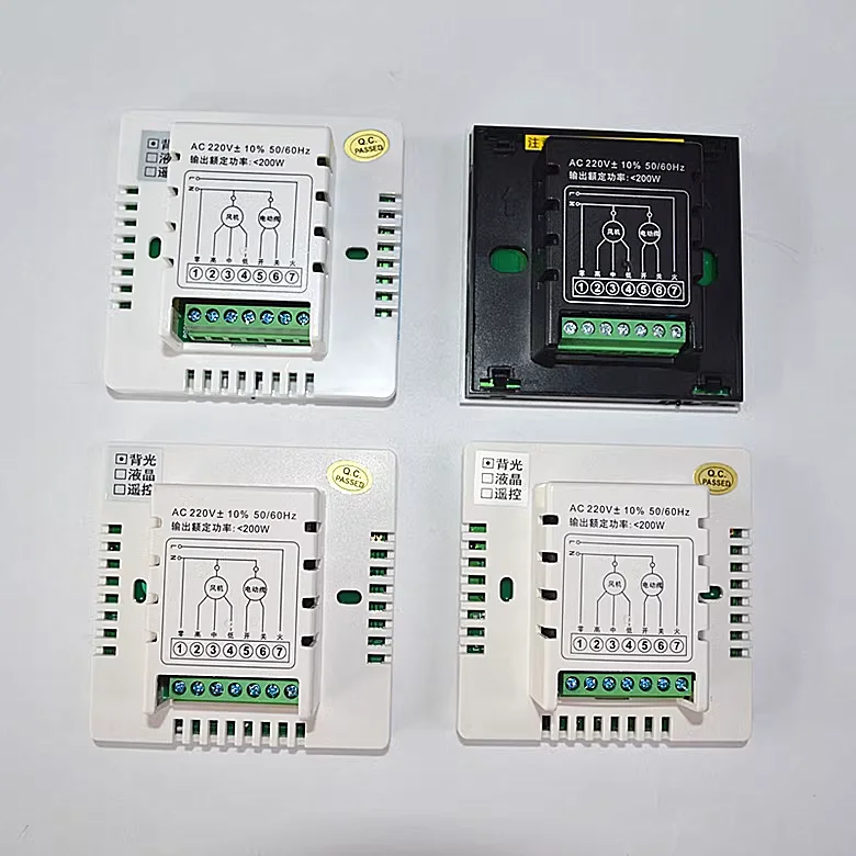 مكيف الهواء المركزي LCD ترموستات شاشة تعمل باللمس التحكم الذكي في درجة الحرارة لوحة التبديل ملف المروحة #4