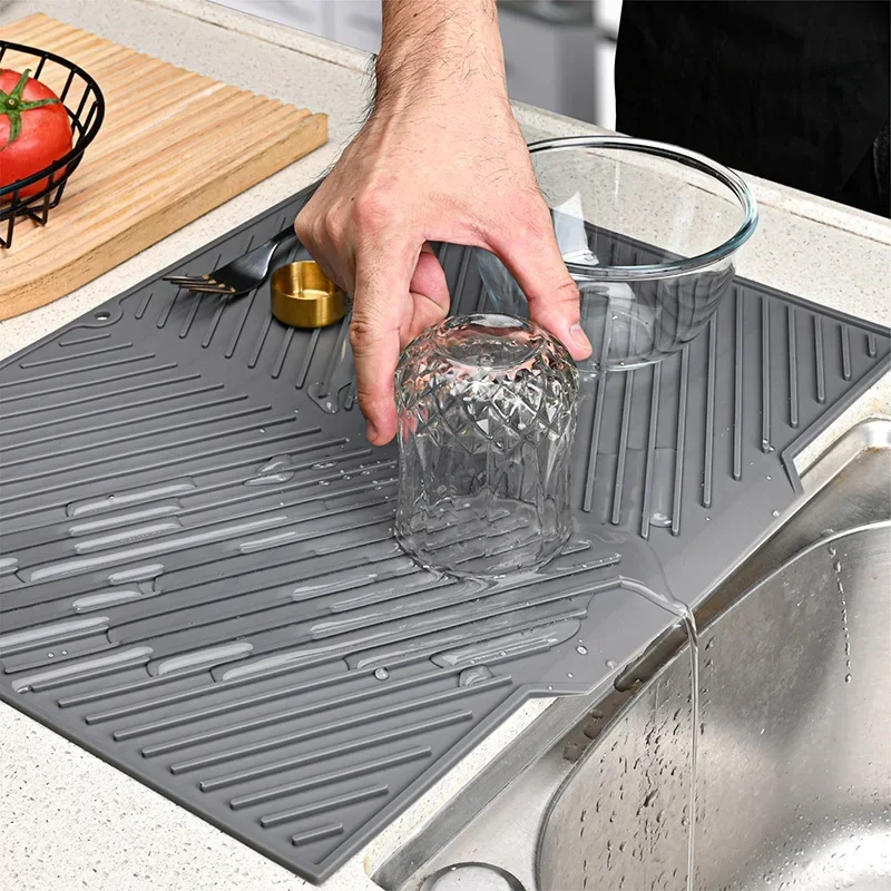 Silicone Tap Washer - Silicone Dish Draining Mat, Pots Dish