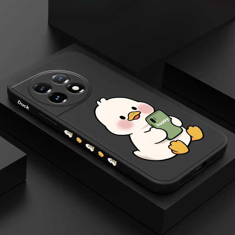 

Cute Duck Phone Case For Oneplus 13 13R 12 12R 11 11R 10 10R 10T 9R 9RT 9 8T 8 7 7T Pro 5G Liquid Silicone Cover