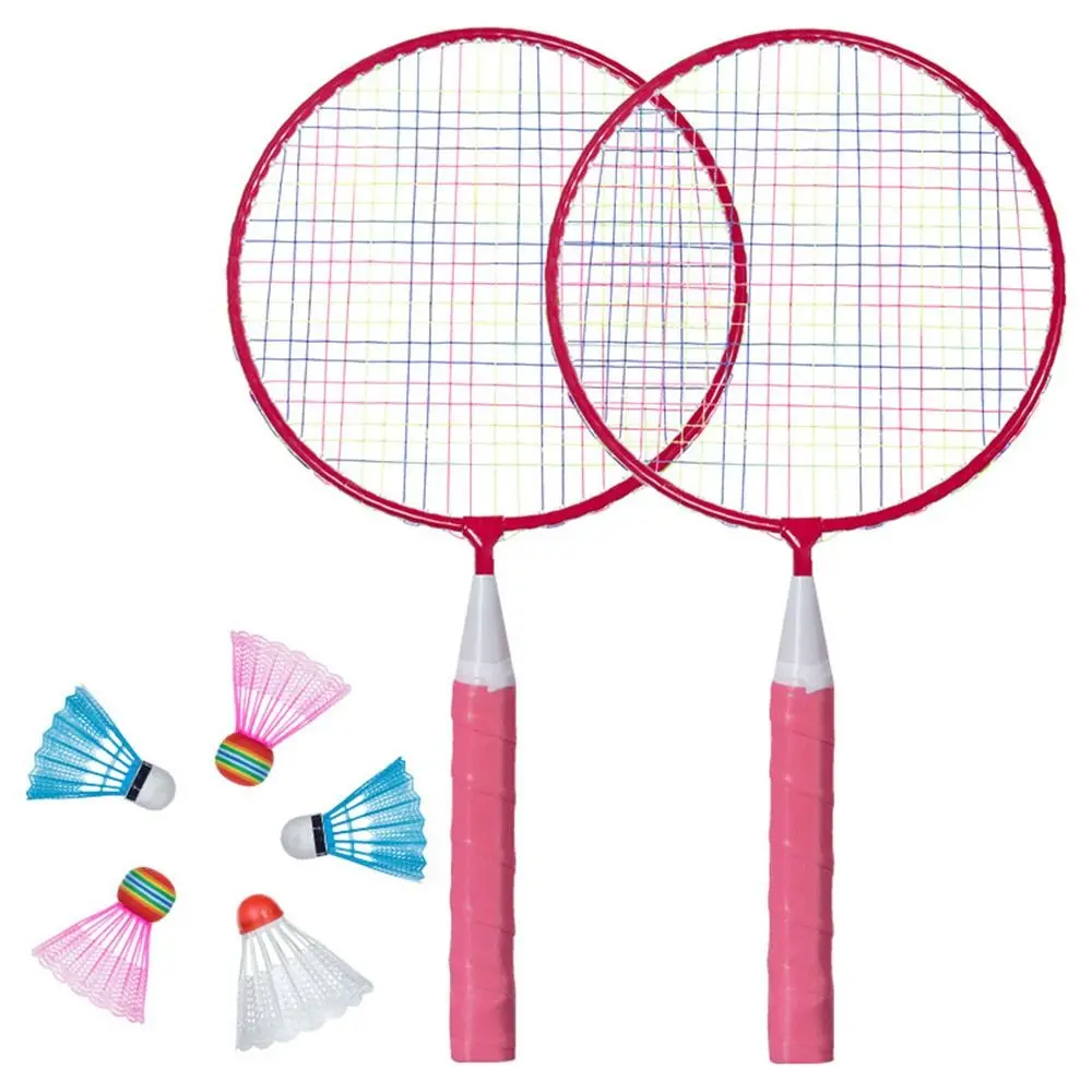 3~12Years Children Badminton Rackets Lightweight Sturdy Double Racquets Shuttlecocks Indoor Outdoor Sports Parent Child Game