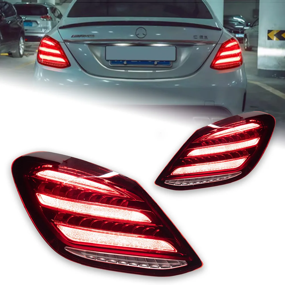 AKD Car Lights for Benz W205 LED Tail Light 2014-2020 C180 C200 C260 C300 Rear Lamp DRL Dynamic Signal Automotive Accessories