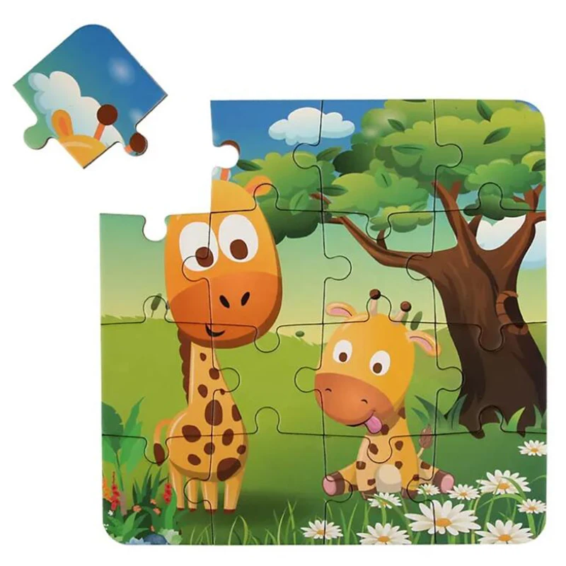 Montessori Foldable Magnetic Puzzle for Boy Girl Animal Travel Puzzles Book Wooden Magnet Jigsaw Puzzle Educational Toys 3 4 5 Y