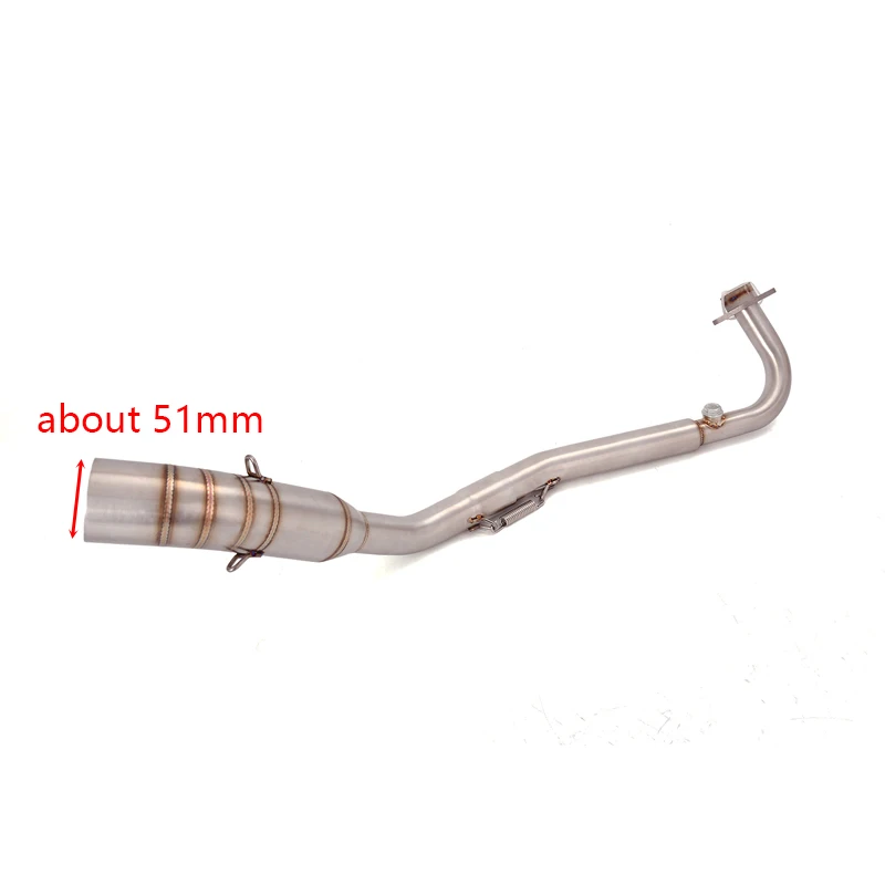 For Kawasaki Z125 Until 2018 Z125 Pro Until 2023 Slip On Motorcycle Exhaust System Header Link Pipe 51mm Stainless Steel