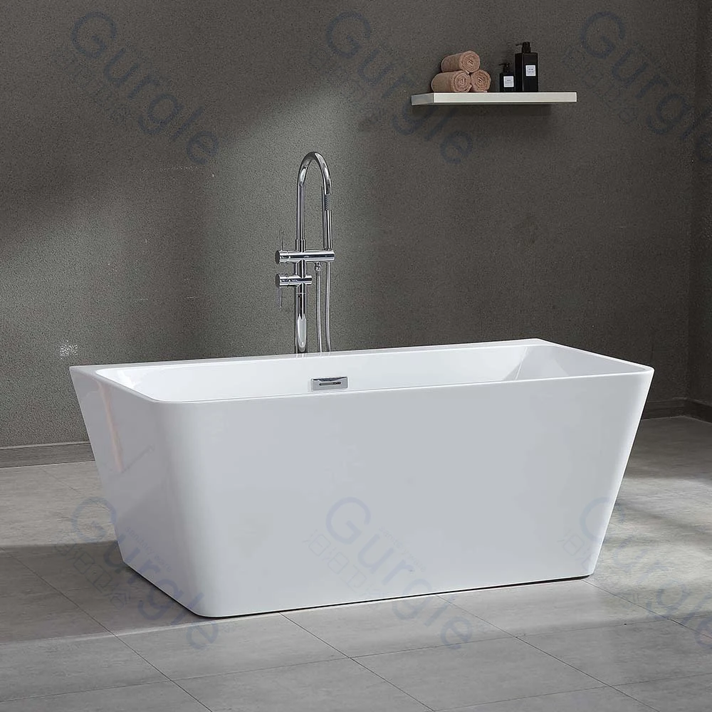 

Customized Freestanding Bathtub Acrylic Hand Crafted Bathtub Center Pop-Up Drainer Deck-mounted Faucet Available