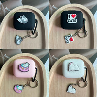 New Case For Oneplus Buds Pro Cartoon Cat Silicone Soft Cover For Oneplus Buds Pro 2 Protective Case With Keyring