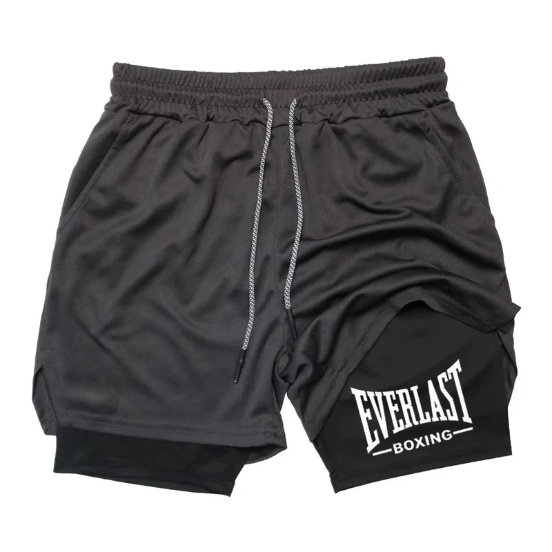 Men's Fashion Sports Shorts EVERLAST Printed Sports Shorts Double layer Quick drying Comfortable Basketball Muscle Fitness