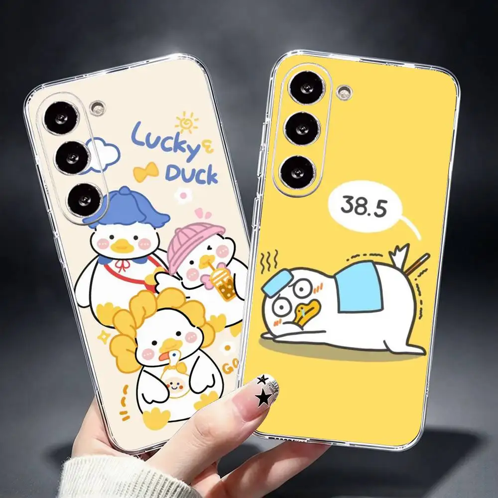 Duckyo cute funny duck Transparent Phone Case For Samsung Galaxy A73,A72,A71,A70,A53,A52,A51Soft Cover