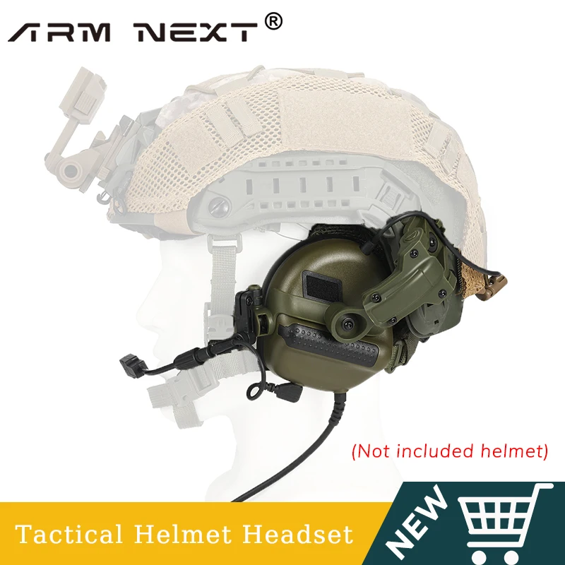 ARM NEXT Army Shooting Earmuffs Tactical Helmet Headset Electronic Hearing Protector Equipped with ARC Rail