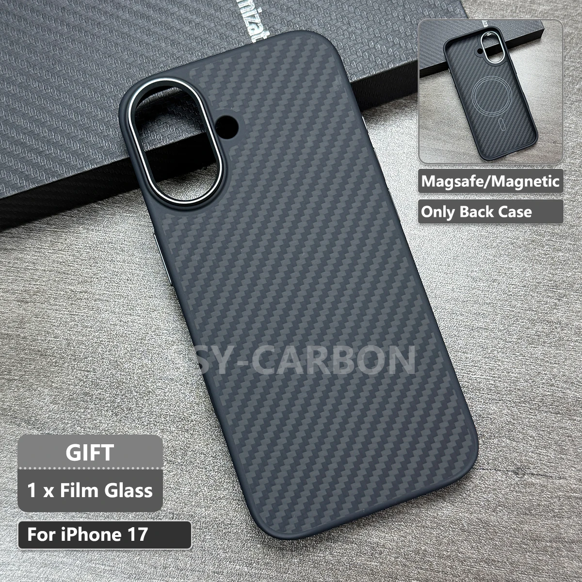 Coque en fibre de carbone véritable pour Apple iPhone 17 Series 17/17 Air/17 Pro/17 Pro Max, étui ma