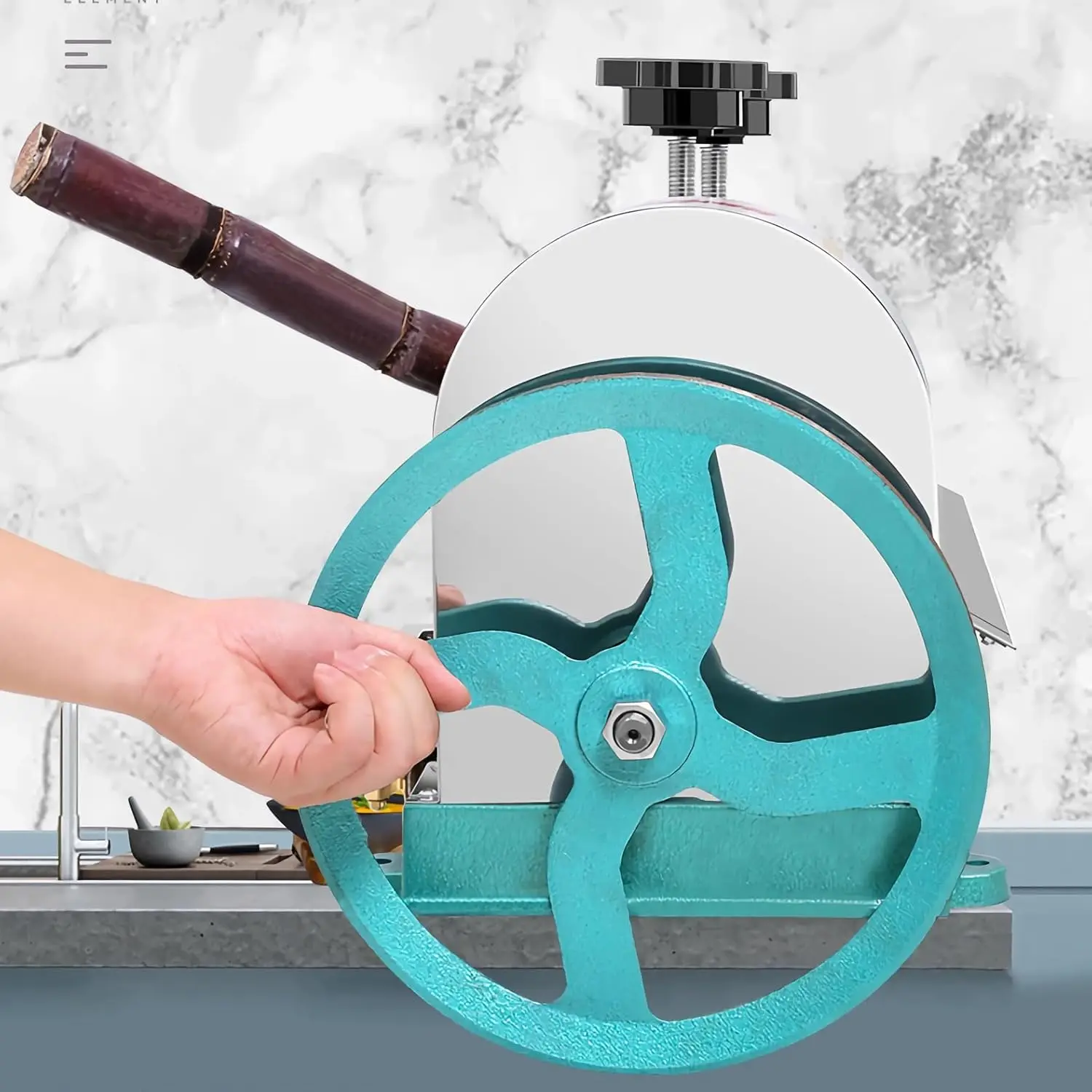 Manual Sugar Cane Juicer Commercial Sugarcane Press Extractor Crusher Squeezer Stainless Steel Sugar Cane Press with Peeling Kni