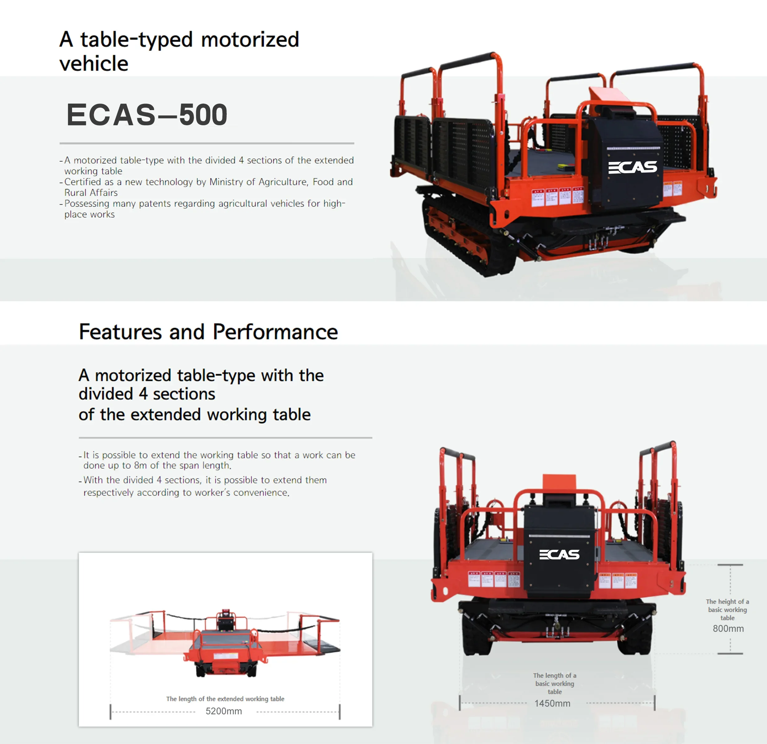 ECAS-500 Mobile Elevating Aerial Work Picking Fruit Table Lift Platform For Sale