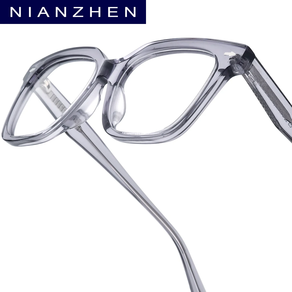 NIANZHEN Acetate Eyeglasses Frame Men New Square Brand Design Glasses Women Retro Eyewear Japanese Vintage Spectacles 88028