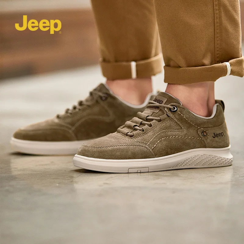 

Мужские модные кроссовки Jeep из натуральной замши, обувь для скейтбординга, повседневные прогулочные кроссовки