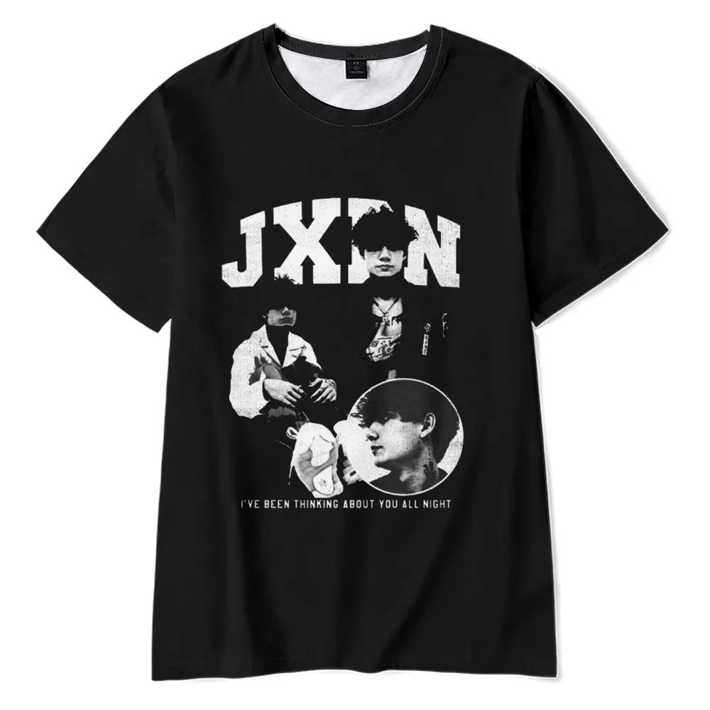 2024 Jaden Hossler T-shirt Boy Girls Crewneck Short Sleeve Tee Social Media Star Women Men's Tops Streetwear Jxdn Black T-shirt