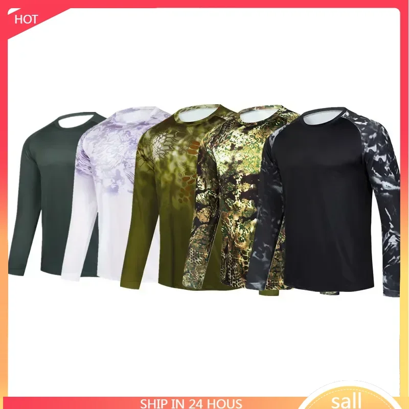 قمصان رجالية للحماية من الشمس بأكمام طويلة، قميص أداء سريع الجفاف لصيد الأسماك في الهواء الطلق والمشي لمسافات طويلة FS31M #1