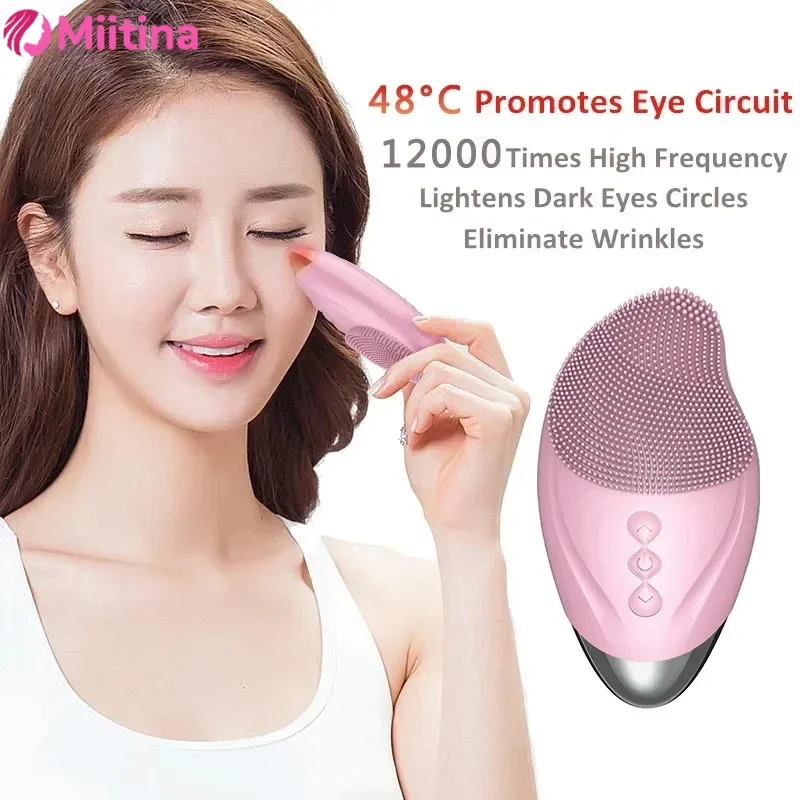 

Electric Silicone Facial Cleanser Rechargeable and Heatable Electric Facial Cleanser Inlet Waterproof Sound Wave Facial Cleaner