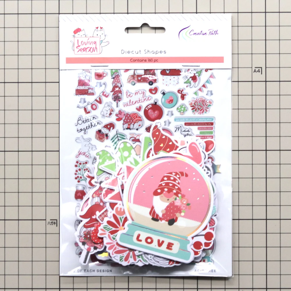 Creative Path 10-teiliges „Loving-Season“ Scrapbooking-Journaling-Set mit Dekorationspapier, Stanzformen, Aufkleberbögen und DIY-Bastelset – Detail 5