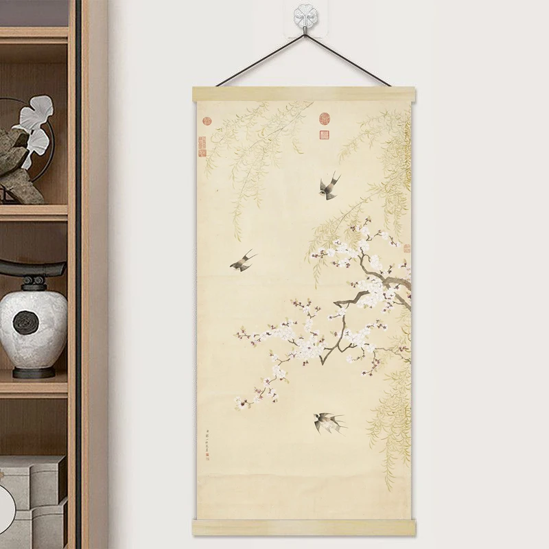Flower and bird hanging paintings in medieval style, 