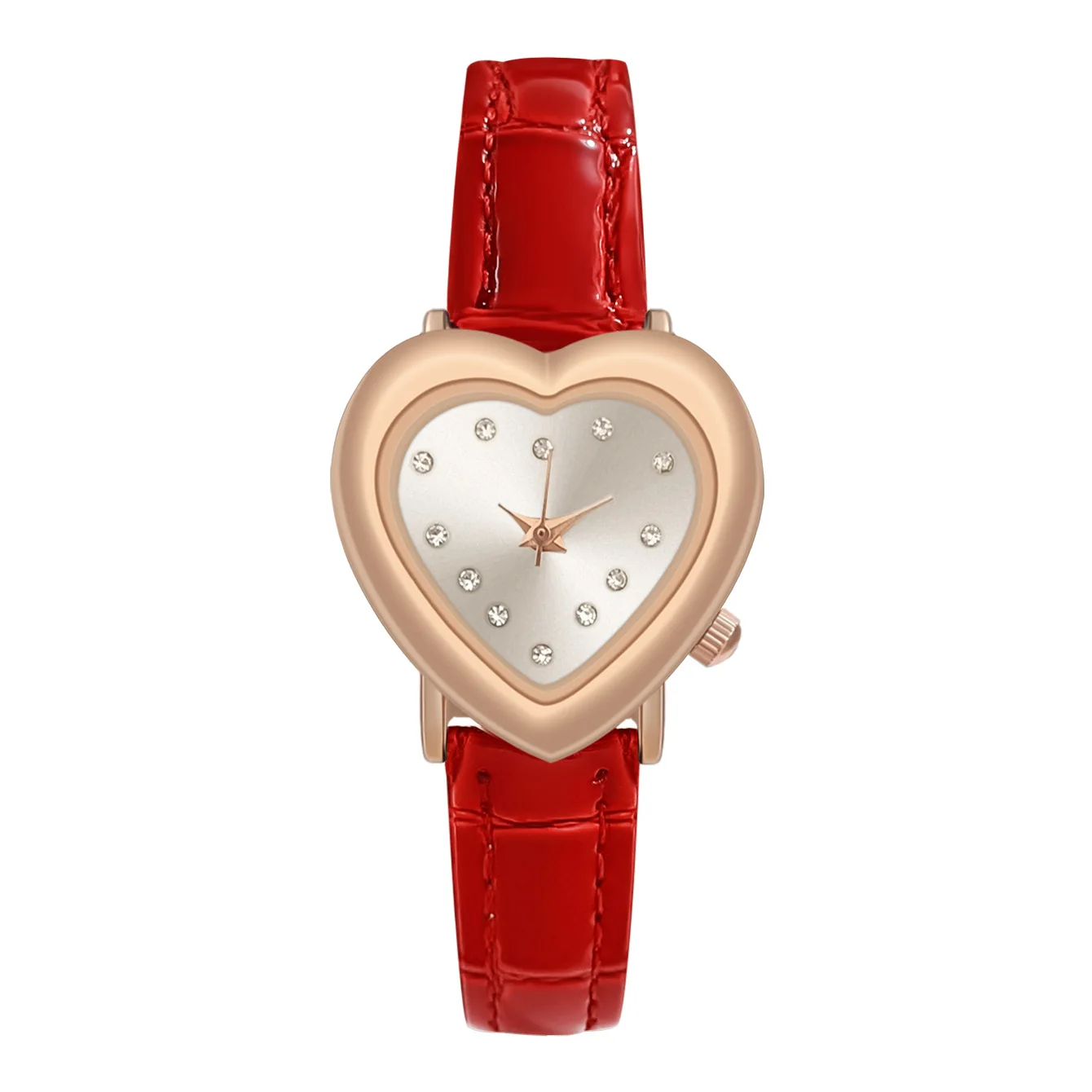 Reloj de cuarzo con esfera de corazón para Mujer, pulsera de lujo con correa de cuero, versátil, gran oferta, envío directo