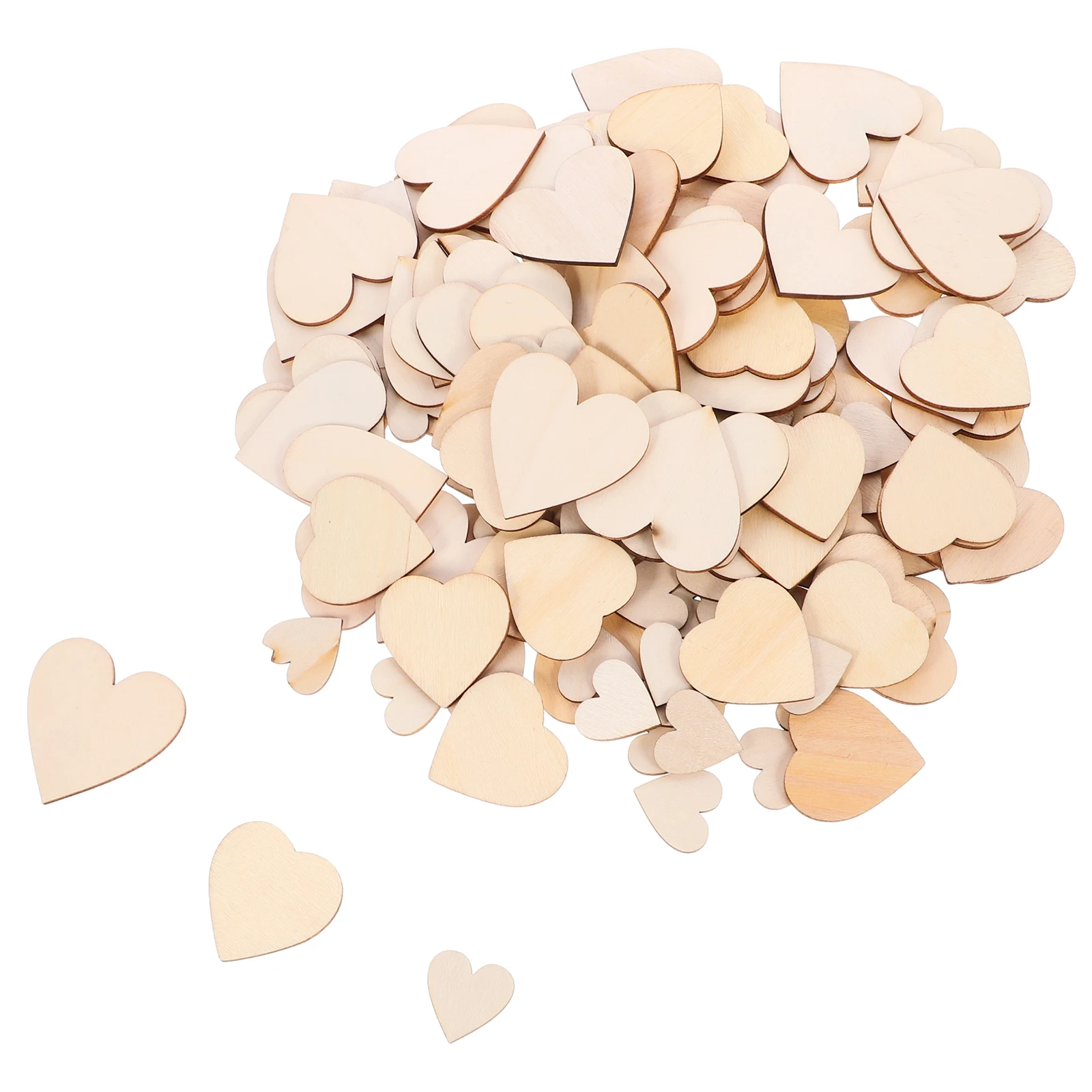 200 Uds. Adornos de corazones de madera, suministros para manualidades Diy, decoraciones en forma de corazón, adornos de madera sin terminar, regalos de San Valentín
