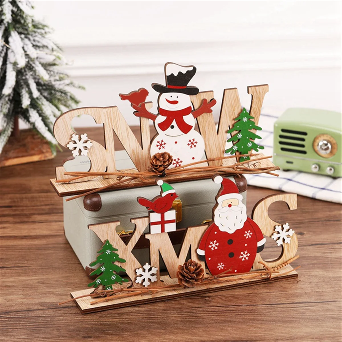 

Christmas Ornaments Wooden Decor Family Party Christmas Atmosphere Layout Christmas Ornaments for Christmas Trees