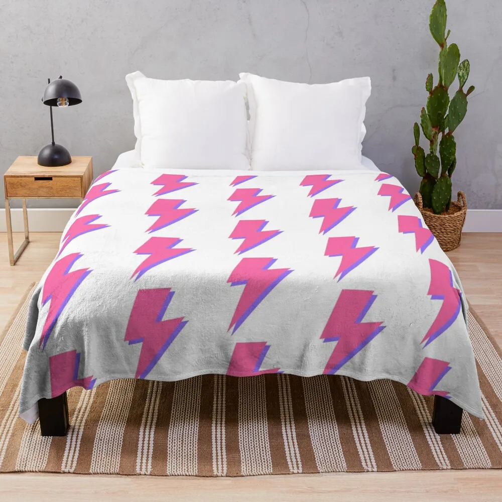 

Pink and Purple Lightning Throw Blanket Personalized Gift Blankets For Bed Fashion Sofas Blankets