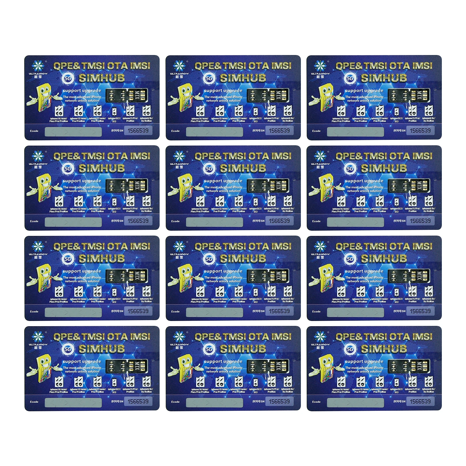 IMSI&TMSI OTA ICCID SIMHUB Universal 5G Card Stickers For iPhone 6-iPhone 14 Pro Max Support Upgrade Network Unlock Solution