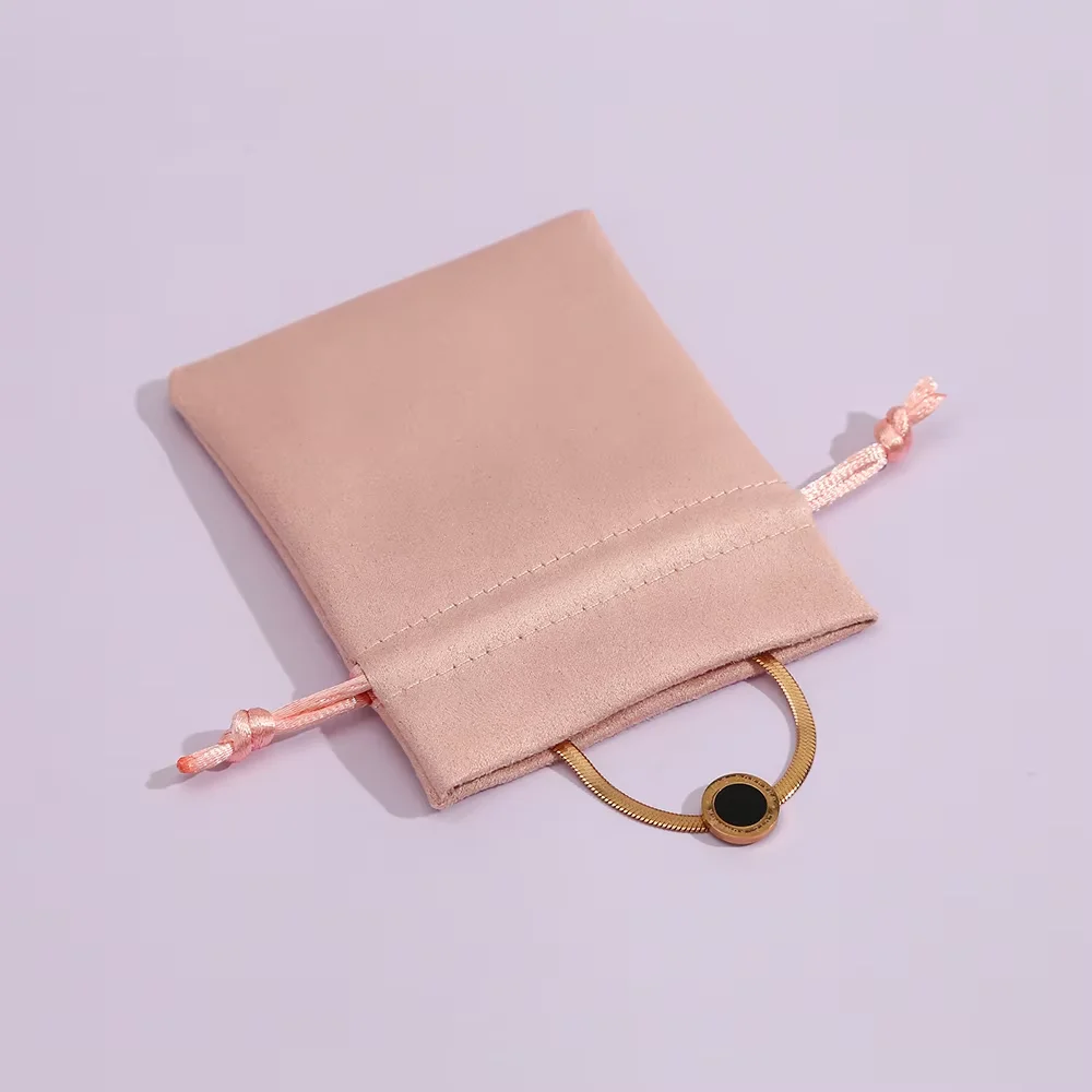 50Pcs Pink Jewelry Velvet Drawstring Bag Packaging Gift Cosmetic Newborn Shower Cloth Shopping Gift Packaging Boutique Pouches