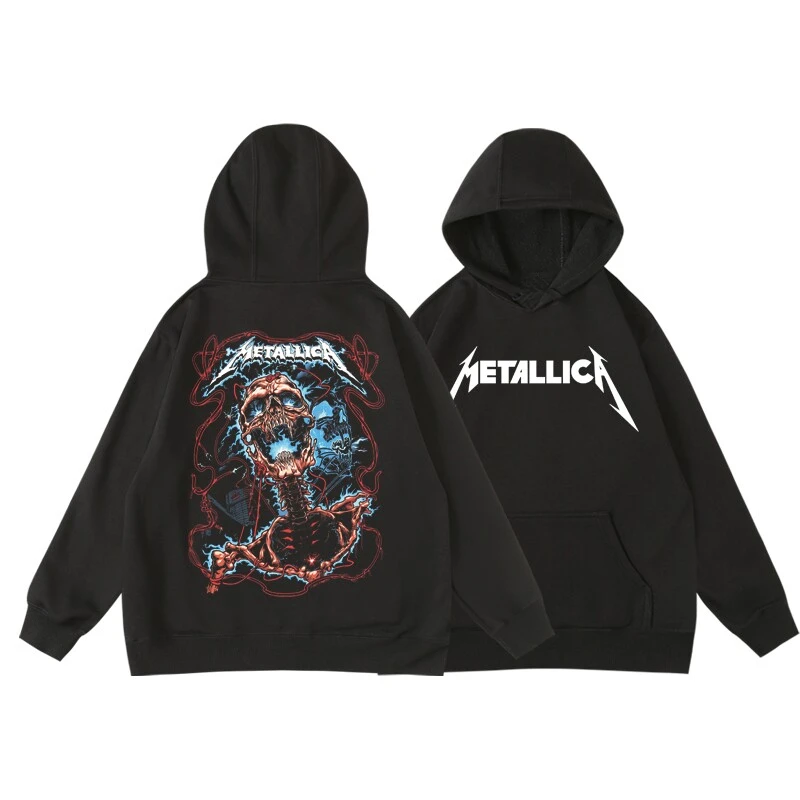 Sudadera con capucha con estampado de la banda Metallica, estilo retro, para hombres y mujeres, sudadera con capucha para otoño e invierno