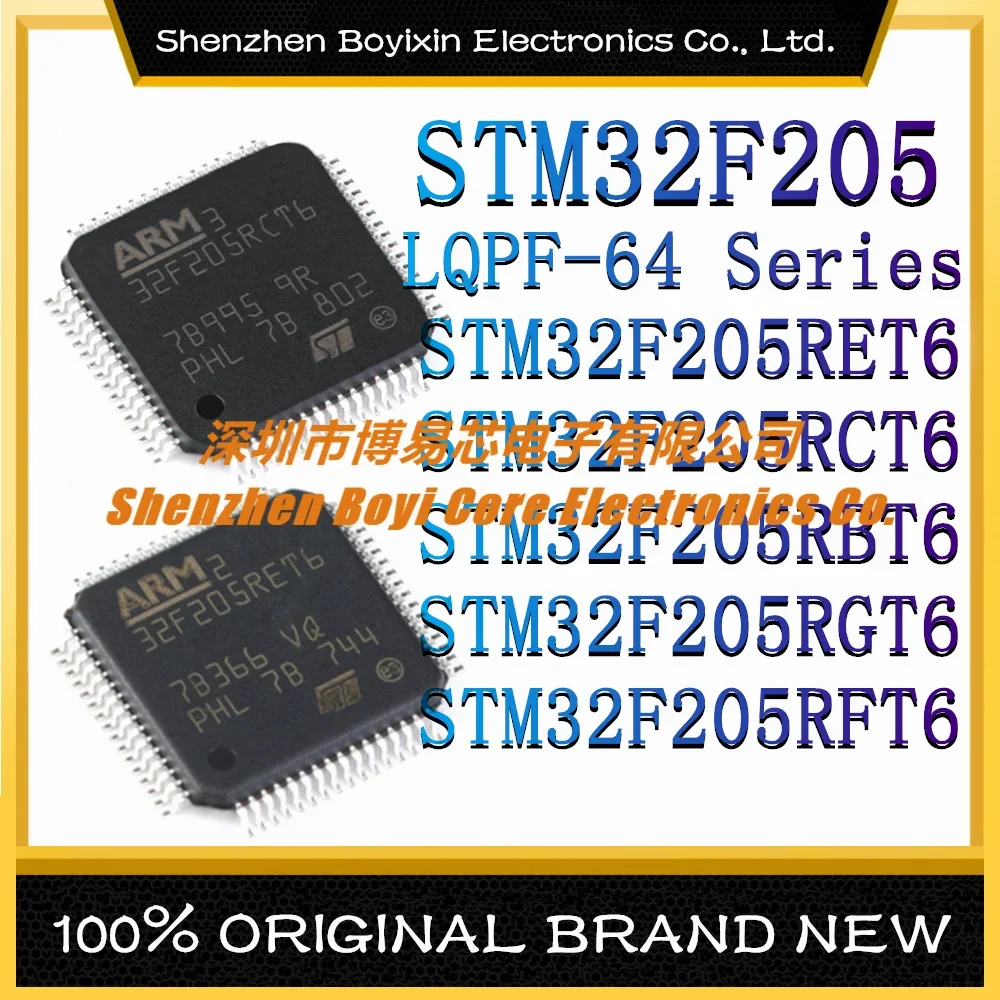 

STM32F205RET6 STM32F205RCT6 STM32F205RBT6 STM32F205RGT6 STM32F205RFT6 LQFP-64 ARM Cortex-M0 120MHz New Original Genuine