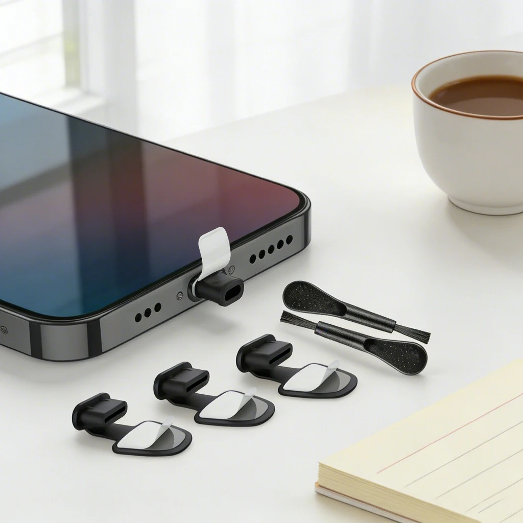 

USB-C Dust Plugs Silicone Anti-Lost Reusable Adhesive Charge Port Protectors for Samsung Google Pixel Android Type-C Phones