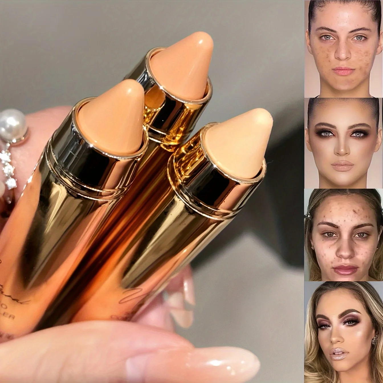 ปากกาคอนซีลเลอร์ใบหน้าและดวงตา Natural Flawless คอนซีลเลอร์ปากกา Water Soft Lip Liner ง่ายต่อการใช้คอนซีลเลอร์แต่งหน้า