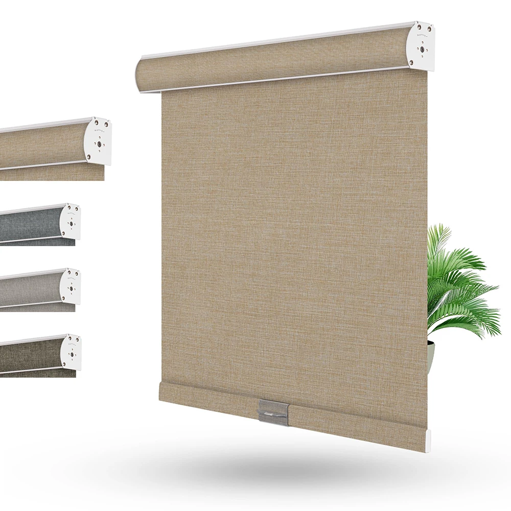 

Pocageum Custom Size Blackout Roller Blinds Thermal Insulated Privacy Window Shades Bead Chain for Home Office Bedroom Living