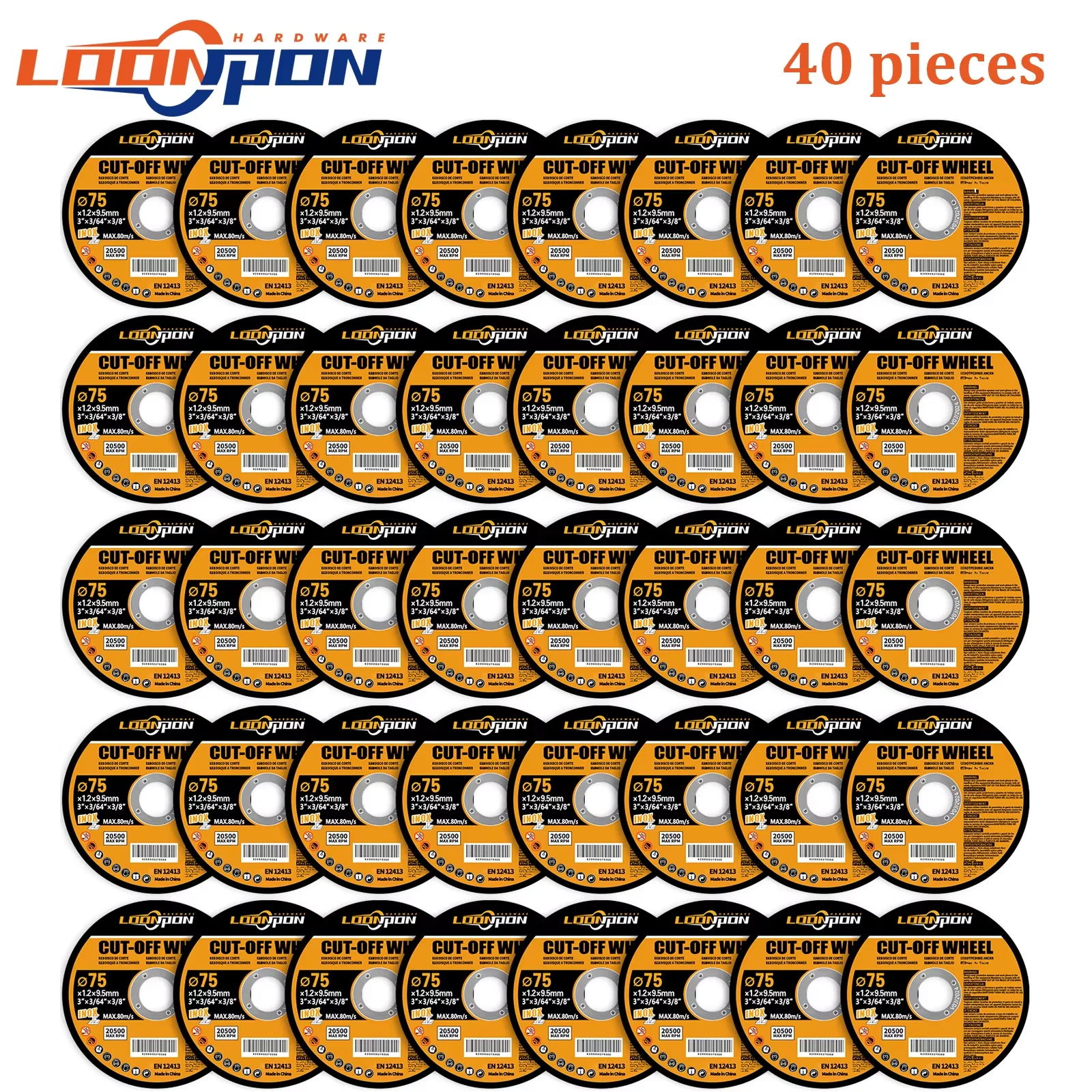 Loonpon 3 Zoll/75 mm Metall-Trennscheibe, Trennscheiben, Kreissägeblatt, Schleifscheiben, Winkelschleifer, Rad für Edelstahl