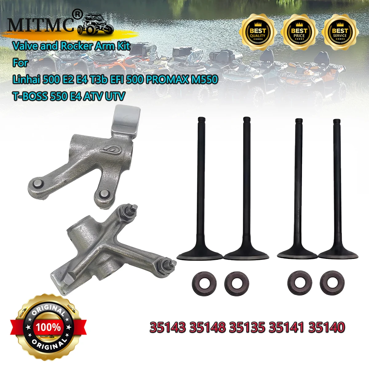 

Valve and Rocker Arm Kit For Linhai 500 E2 E4 T3b EFI 500 PROMAX M550 M550L T-BOSS 550 E4 ATV UTV 35143 35148 35135 35141 35140